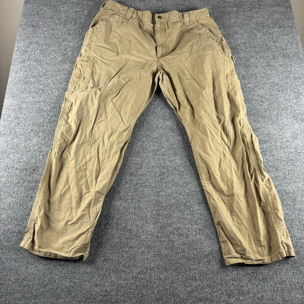 Carhartt Pants Mens 42x32 Beige B151 DKH Relaxed Canvas Carpenter Workwear